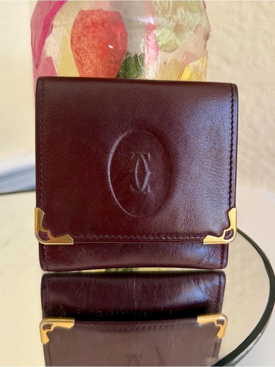 CARTIER Accessories - Cartier coin case square purse / wallet Must de Bordeaux 73184184